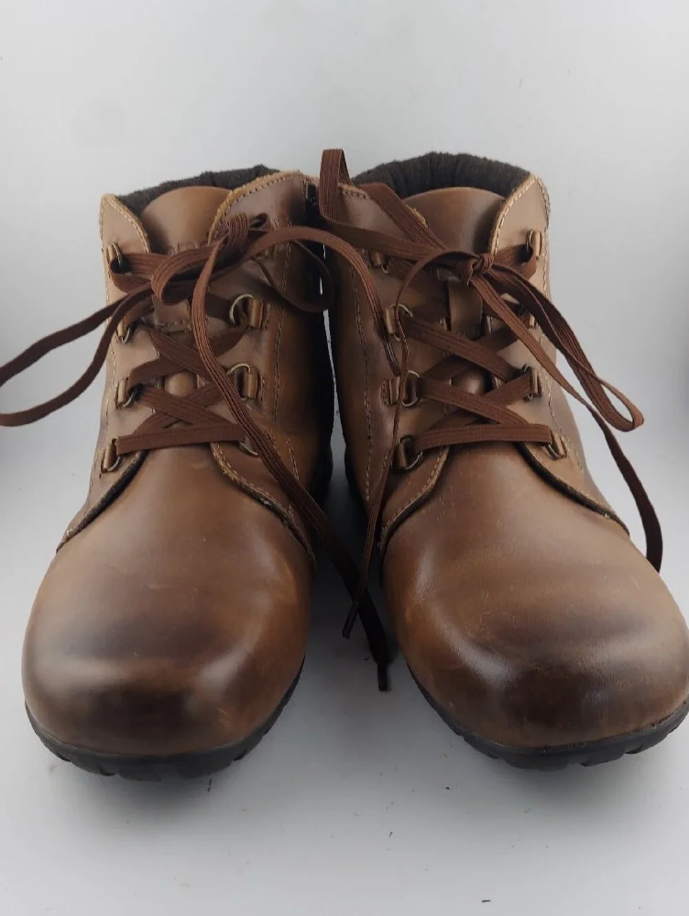 Propet Brown Lace-Up Leather Hiking  Ankle Boots Size 9.5